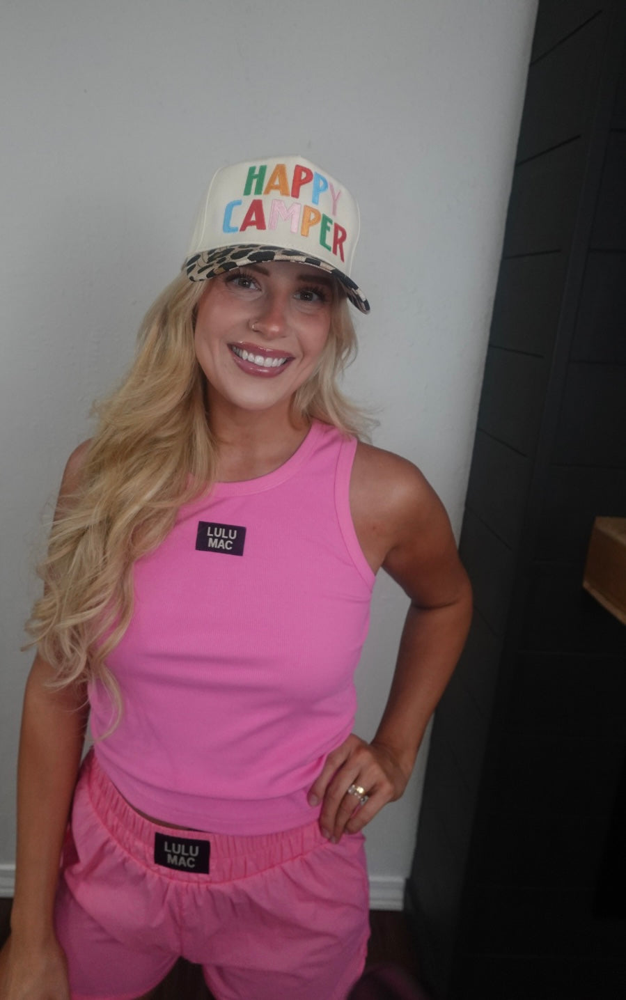 happy camper trucker hat
