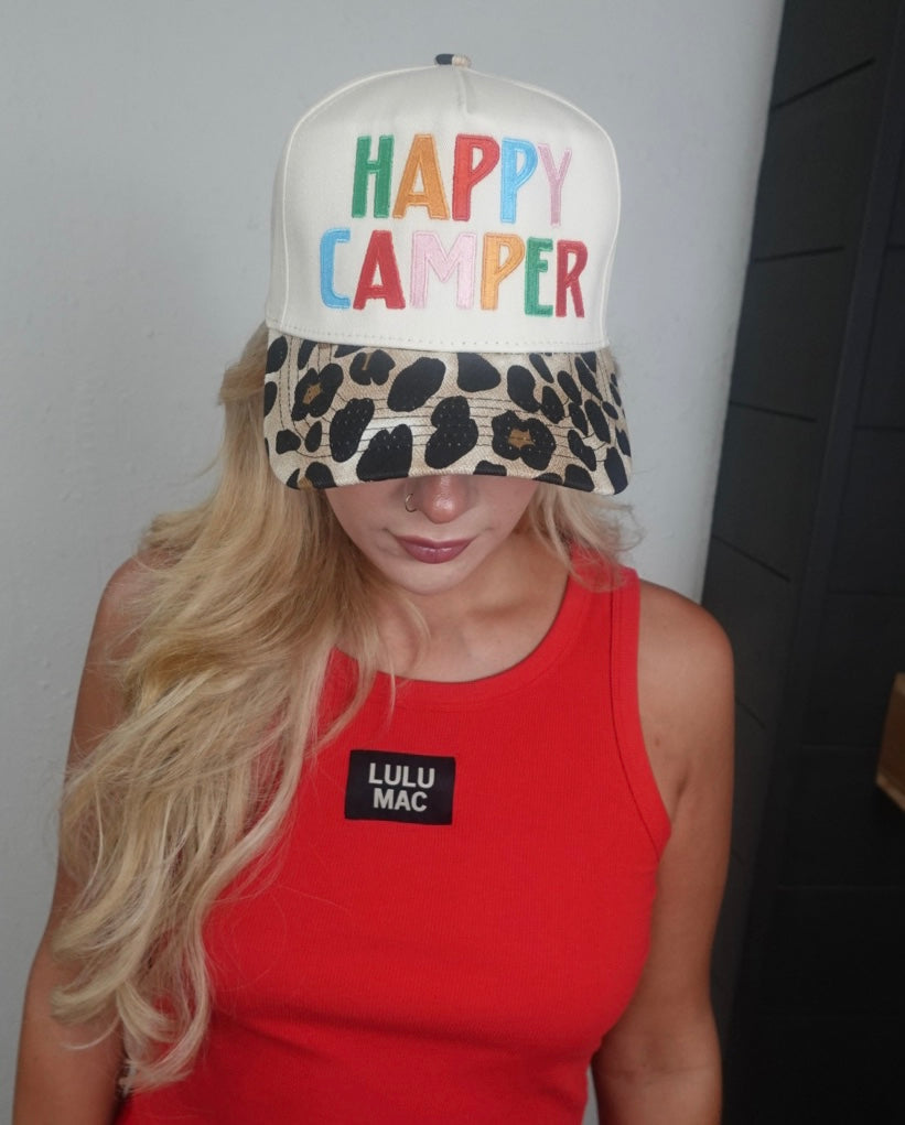 happy camper trucker hat