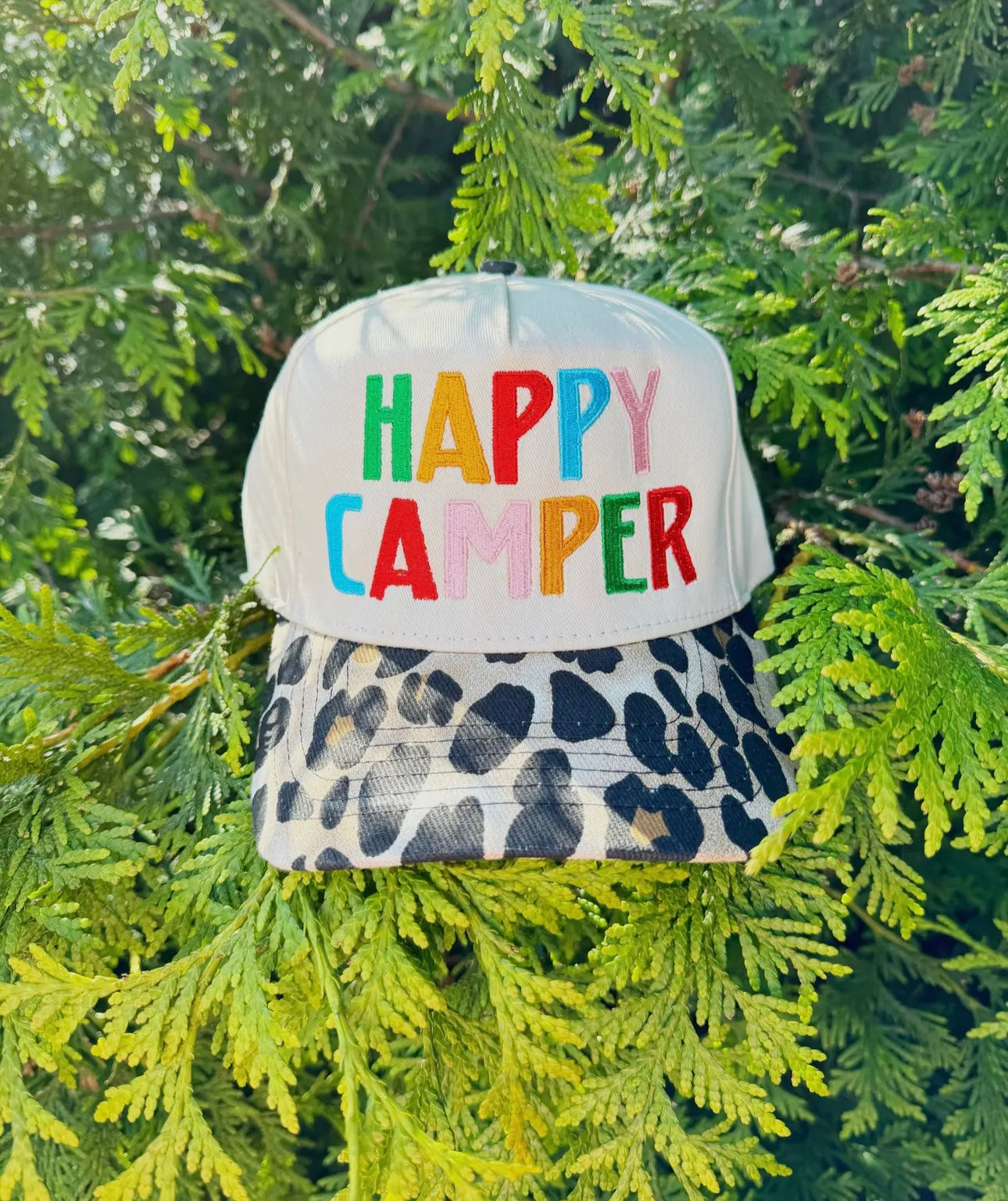 happy camper trucker hat