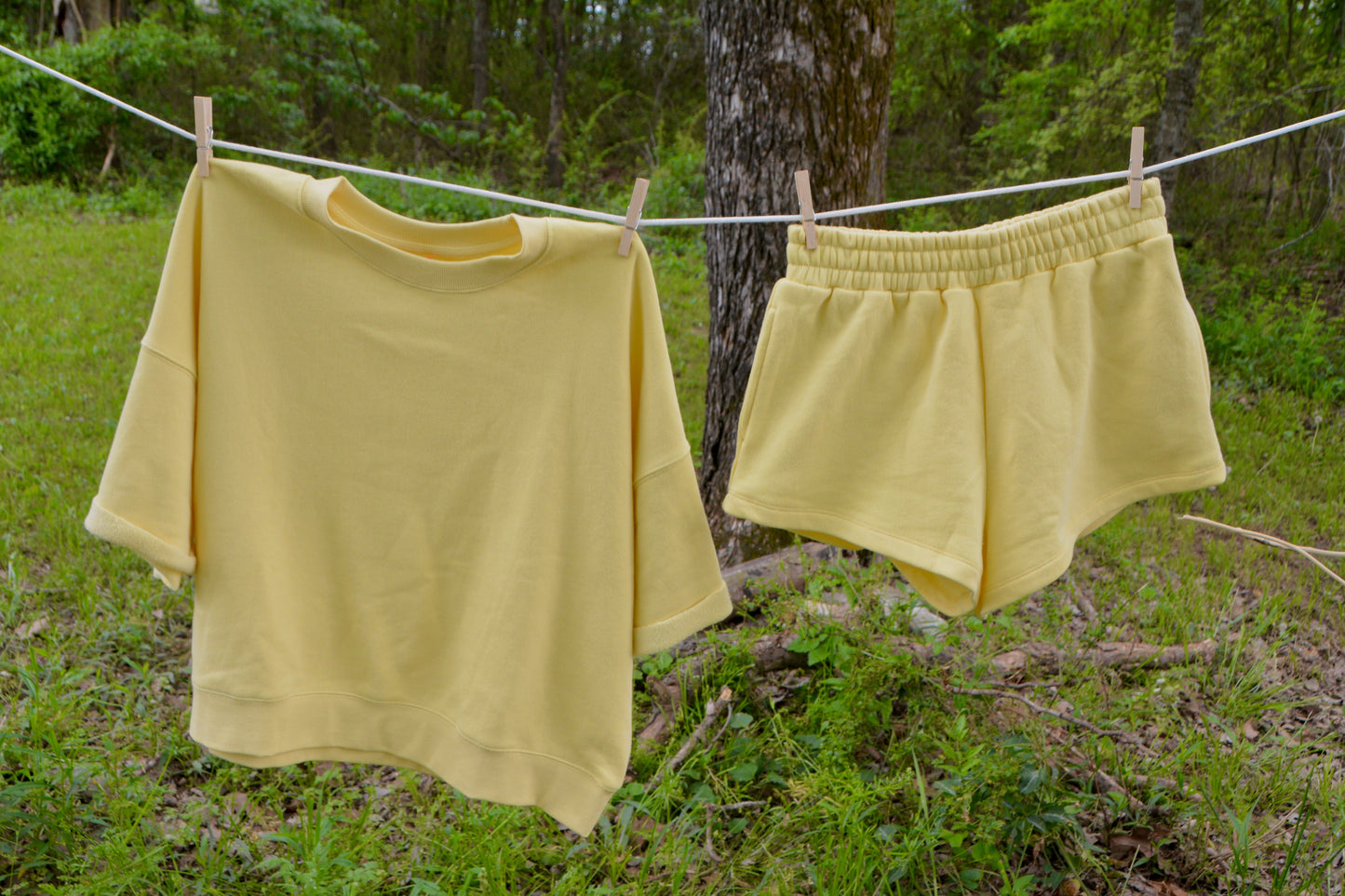 lemon drop yellow matching short set