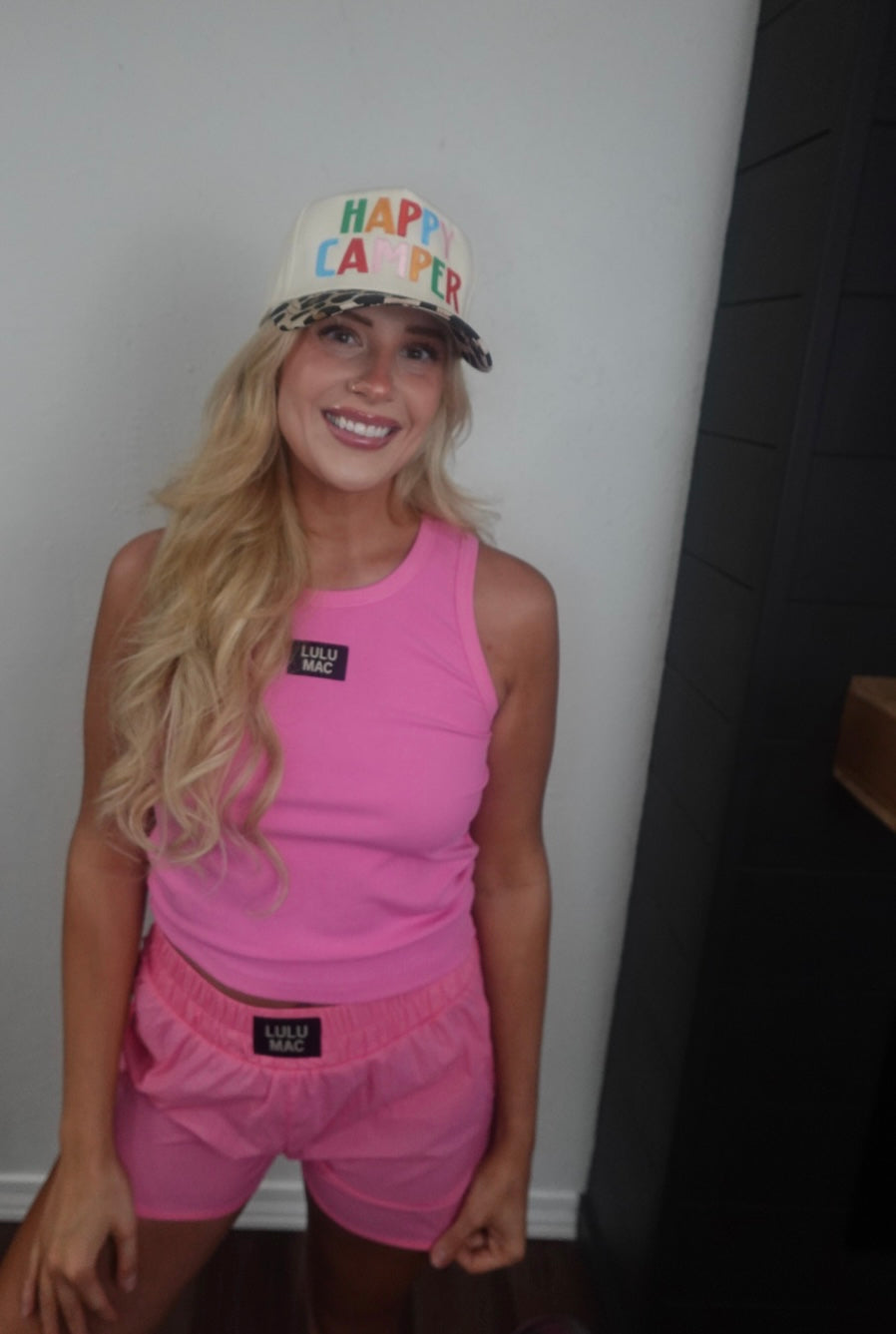 happy camper trucker hat