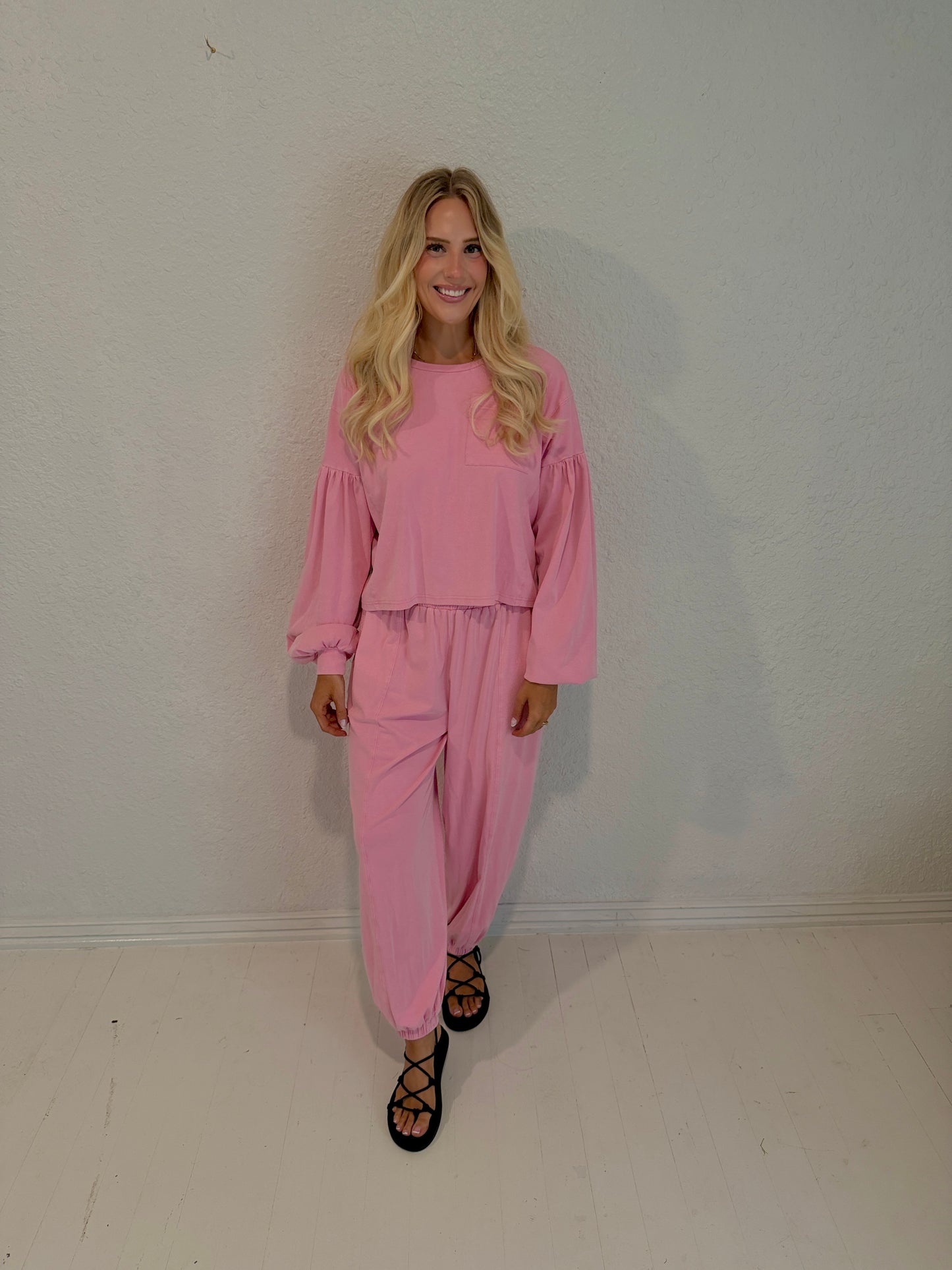 bubblegum pink dream lounge set