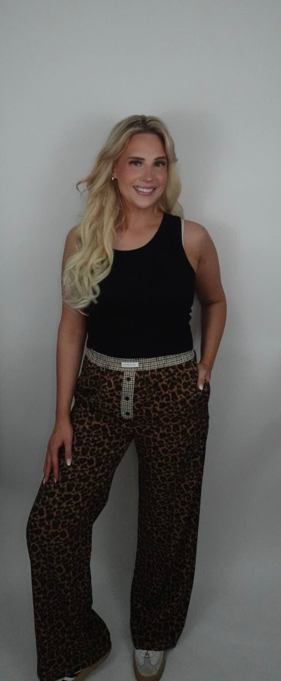 leopard boxer pants