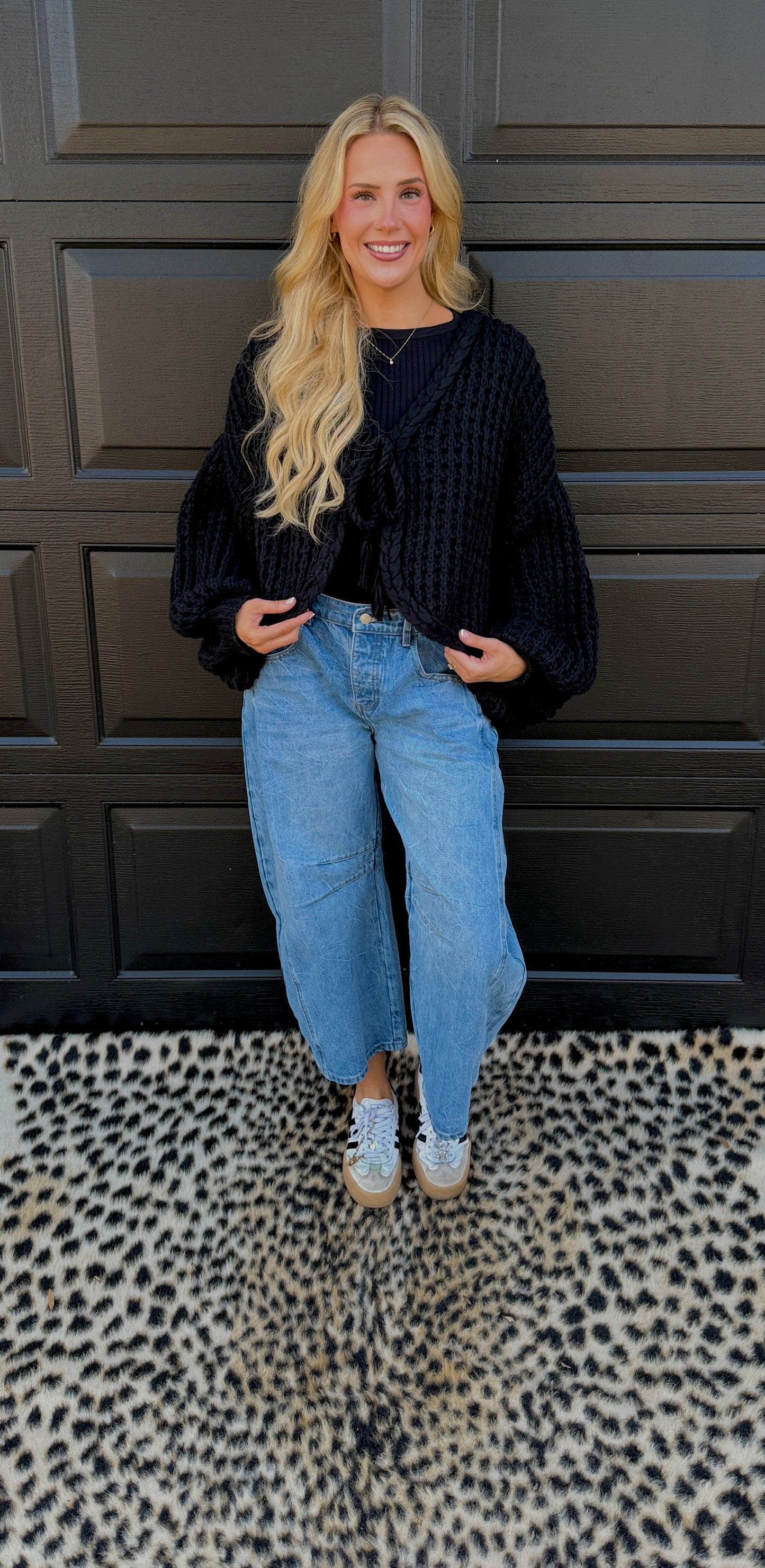 lennon front tie cardigan