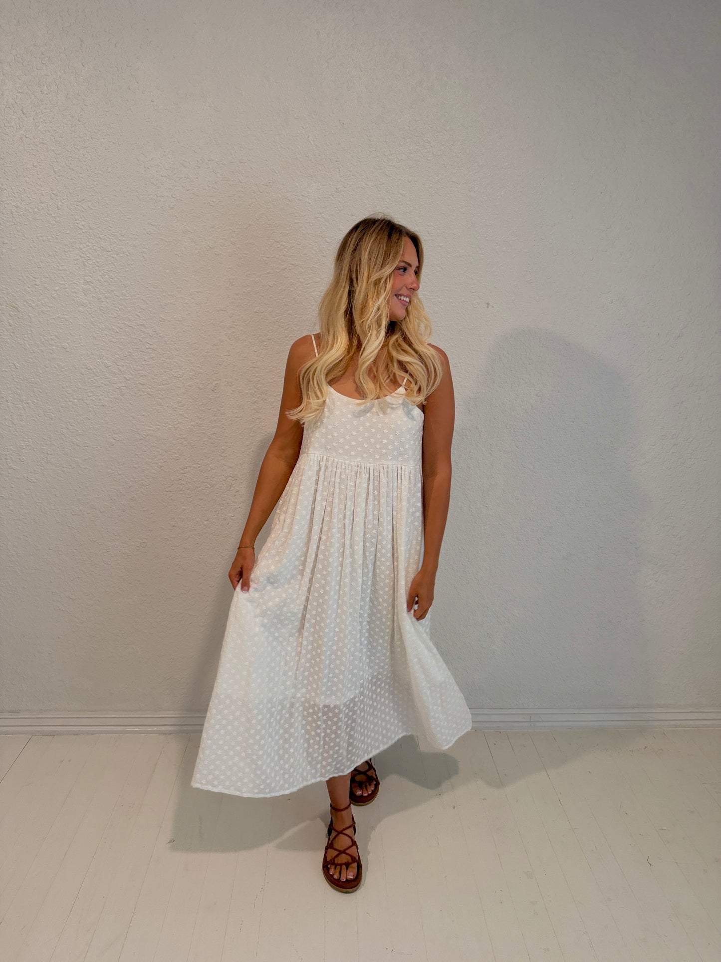 ivory bloom maxi dress