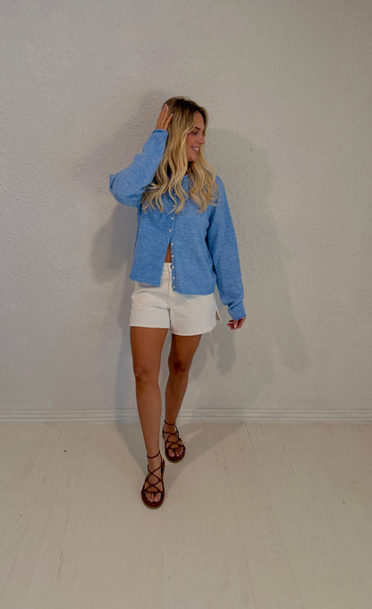 sky blue cardigan
