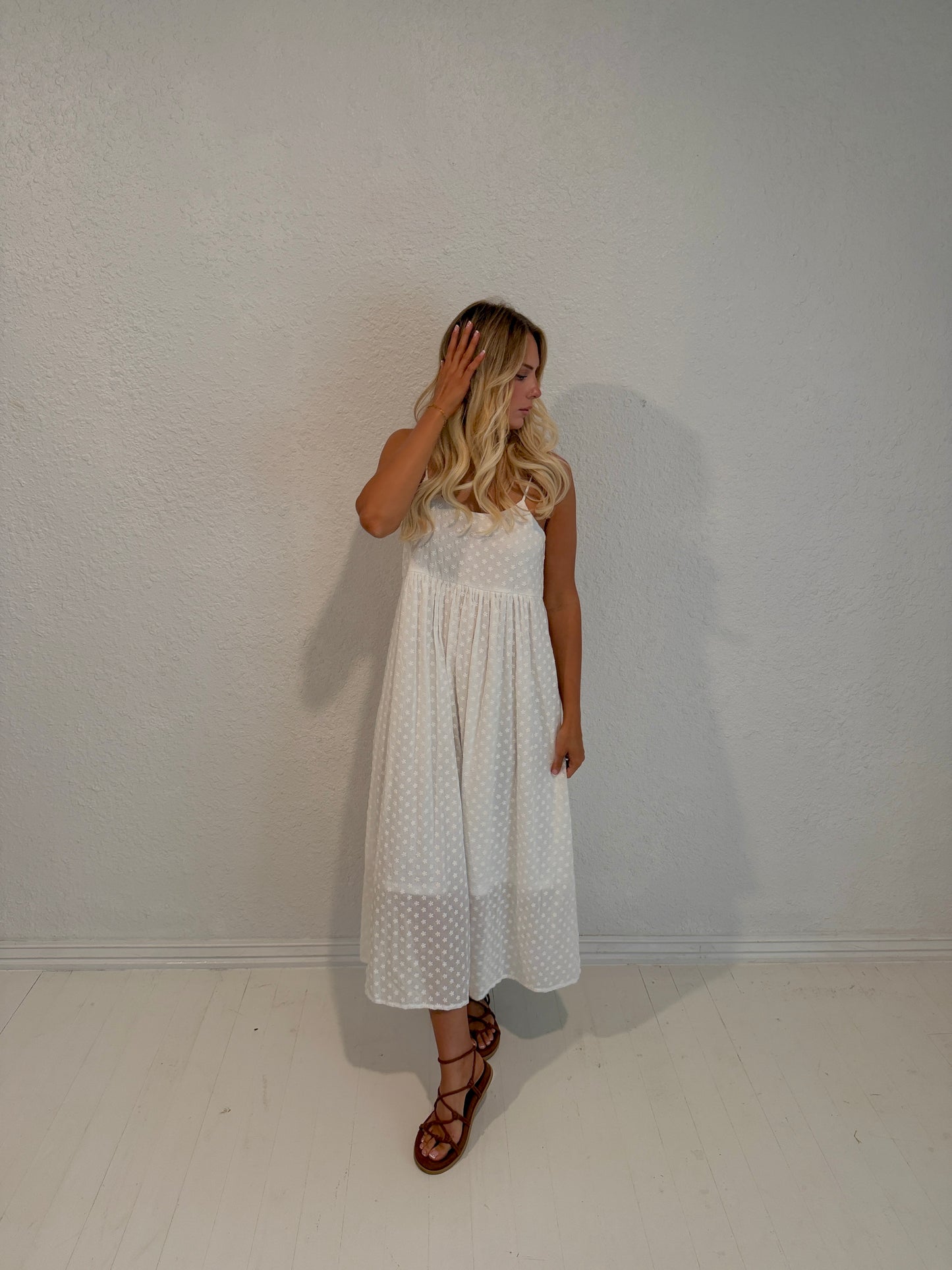 ivory bloom maxi dress