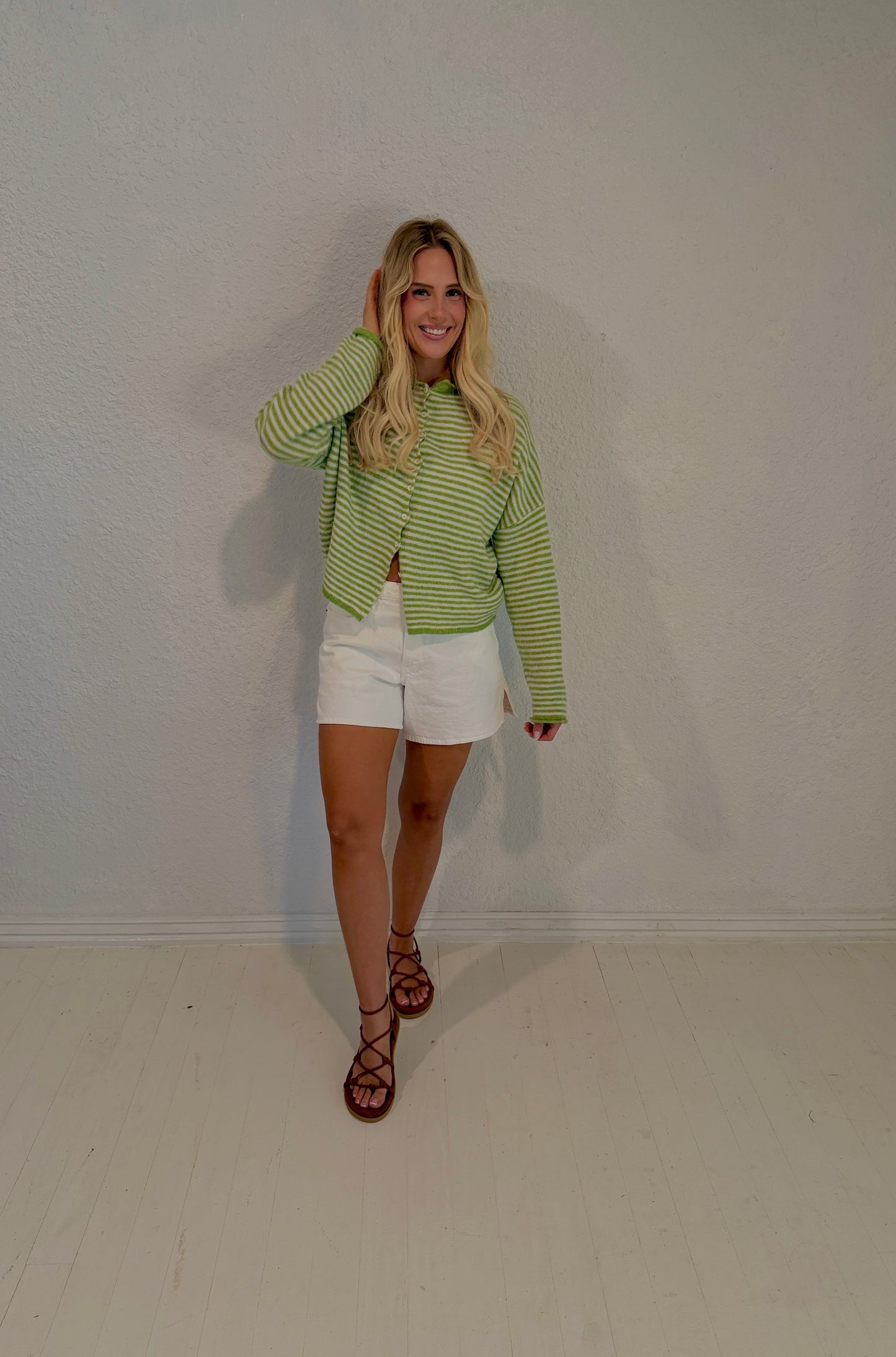 matcha stripe cardigan