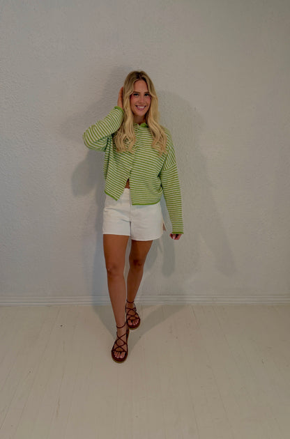 matcha stripe cardigan