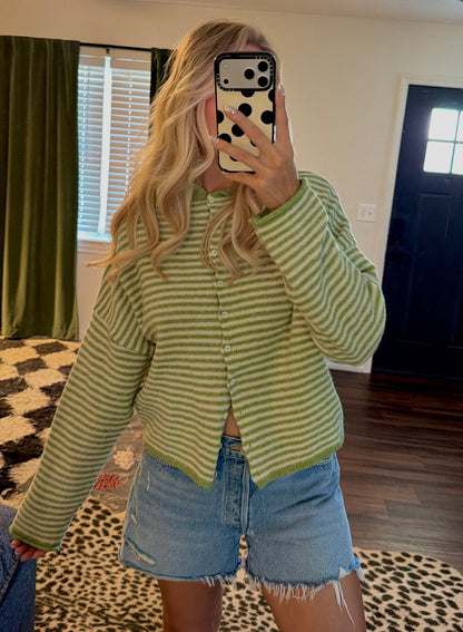 matcha stripe cardigan