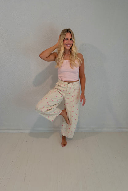 light pink dottie cami tank