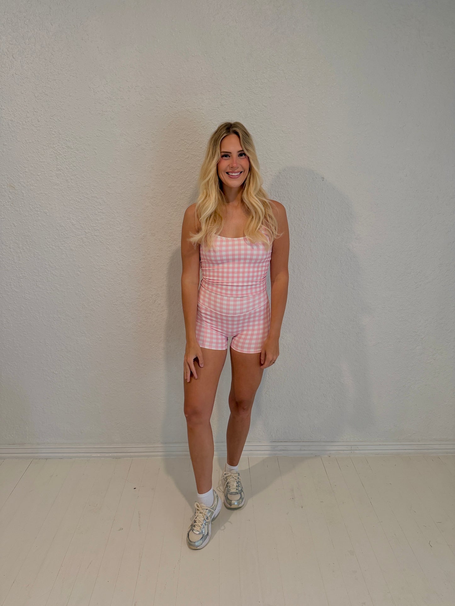 pink picnic biker short