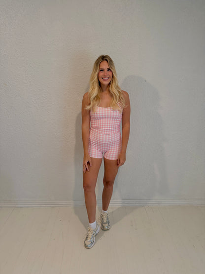 pink picnic biker short