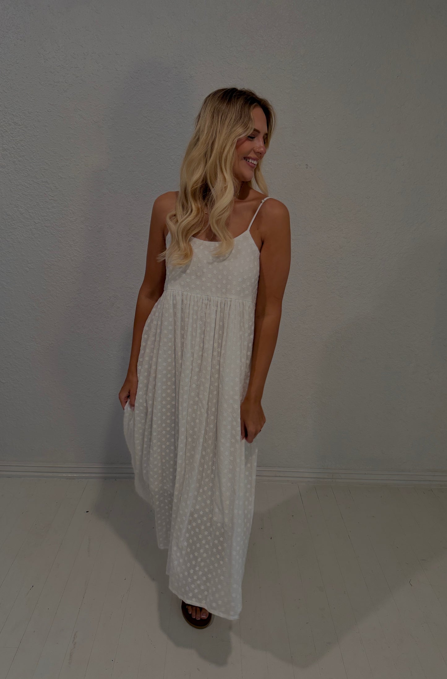 ivory bloom maxi dress