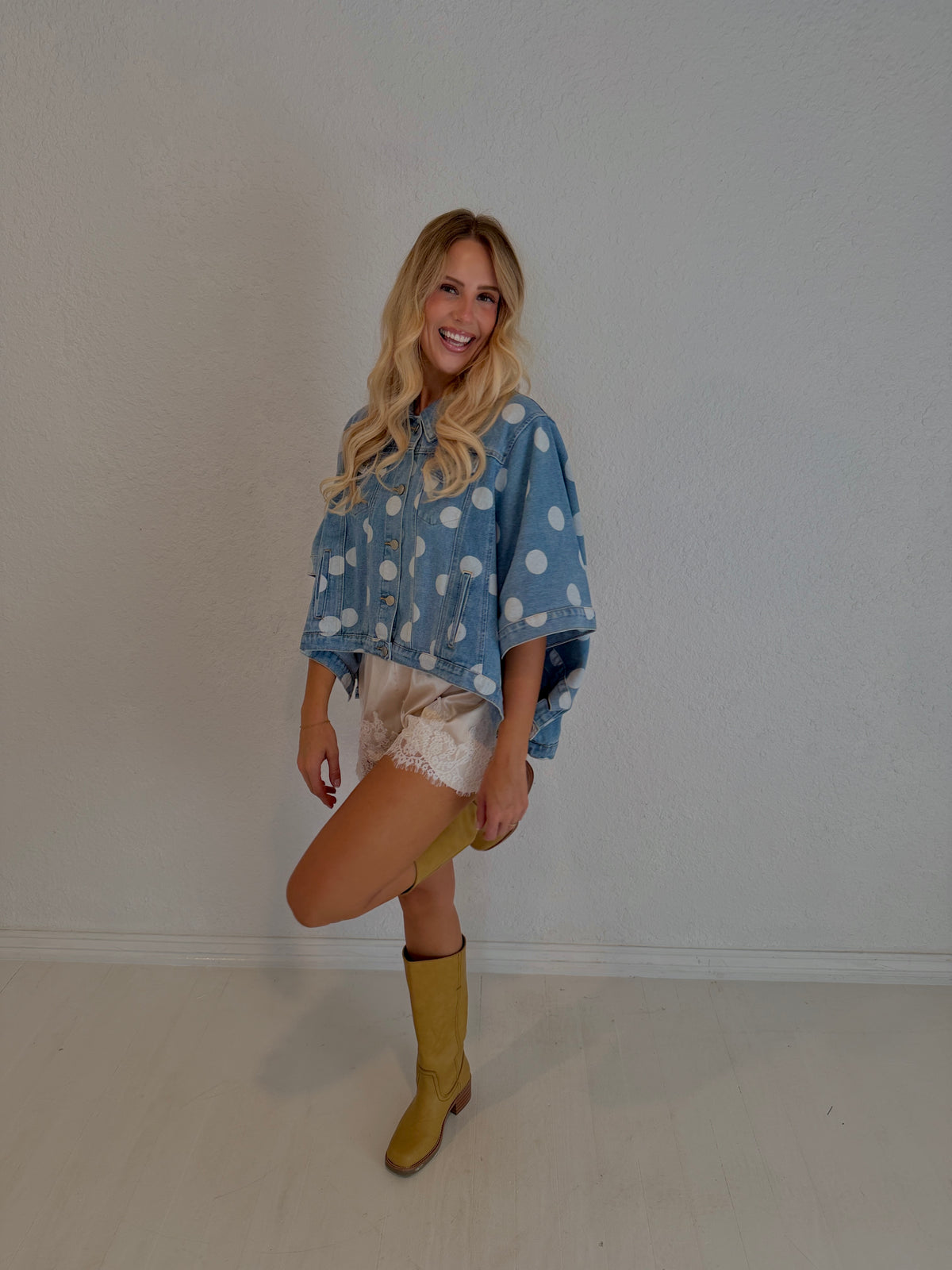 monroe denim cape jacket