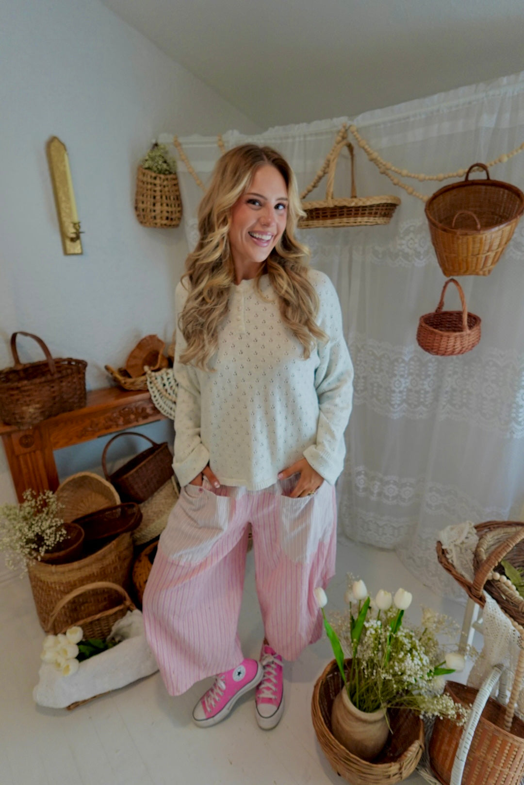 pink pop stripe pant