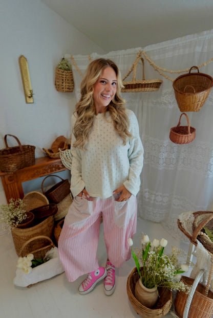 pink pop stripe pant