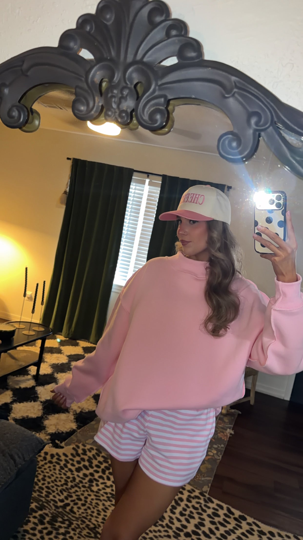 pretty in pink oversized mockneck