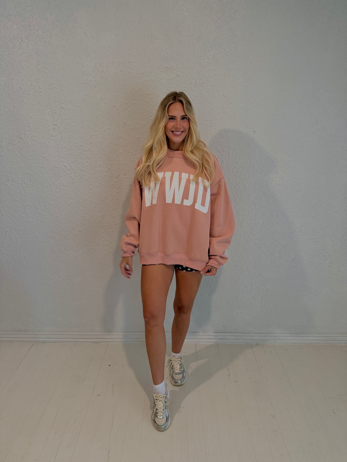 wwjd ballet pink mockneck