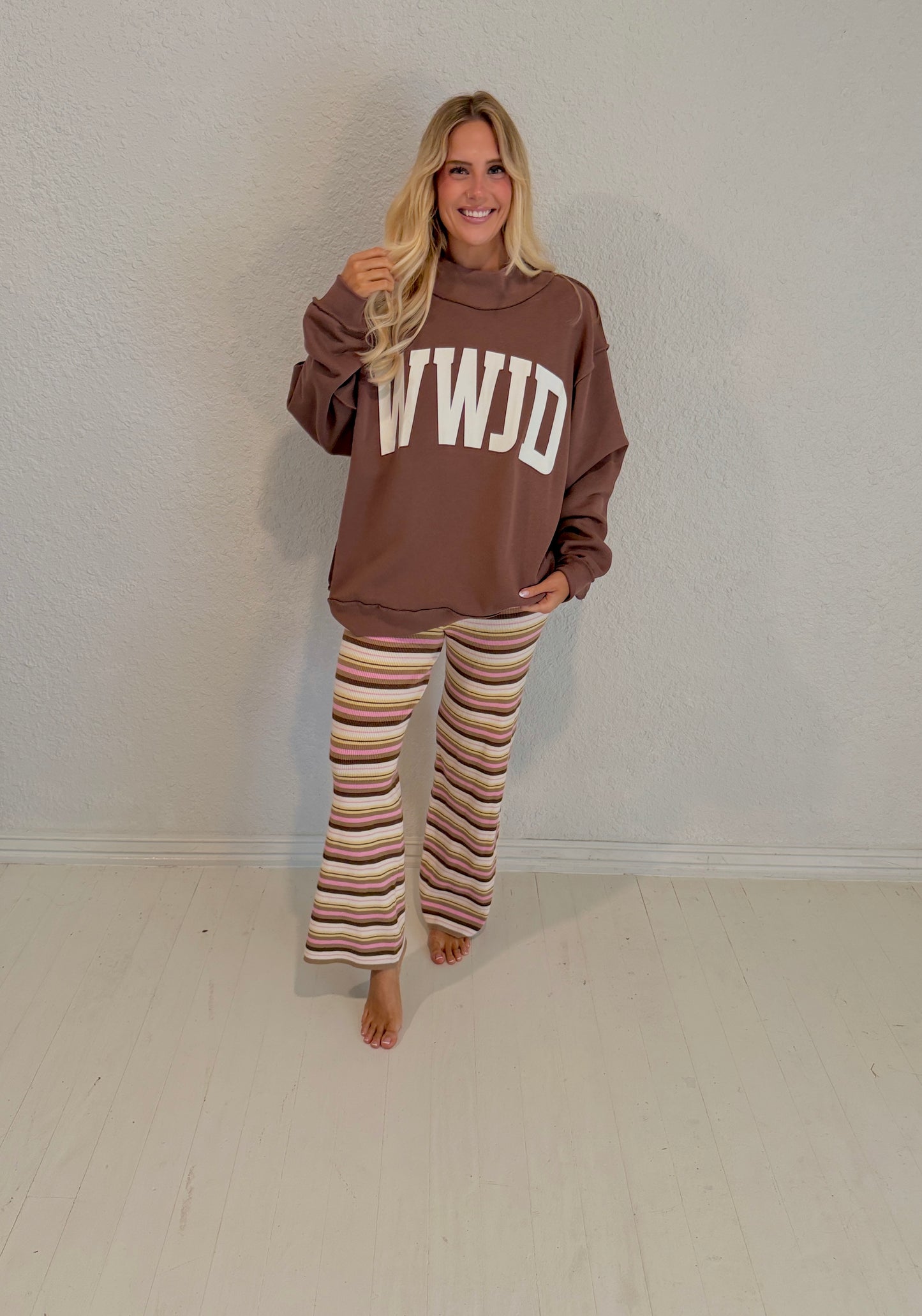 wwjd mockneck sweatshirt