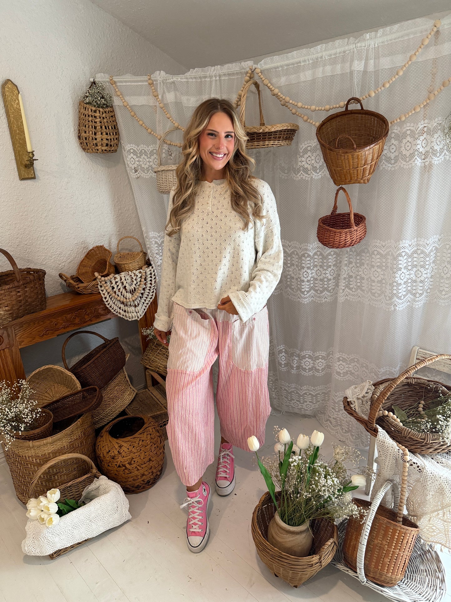 pink pop stripe pant