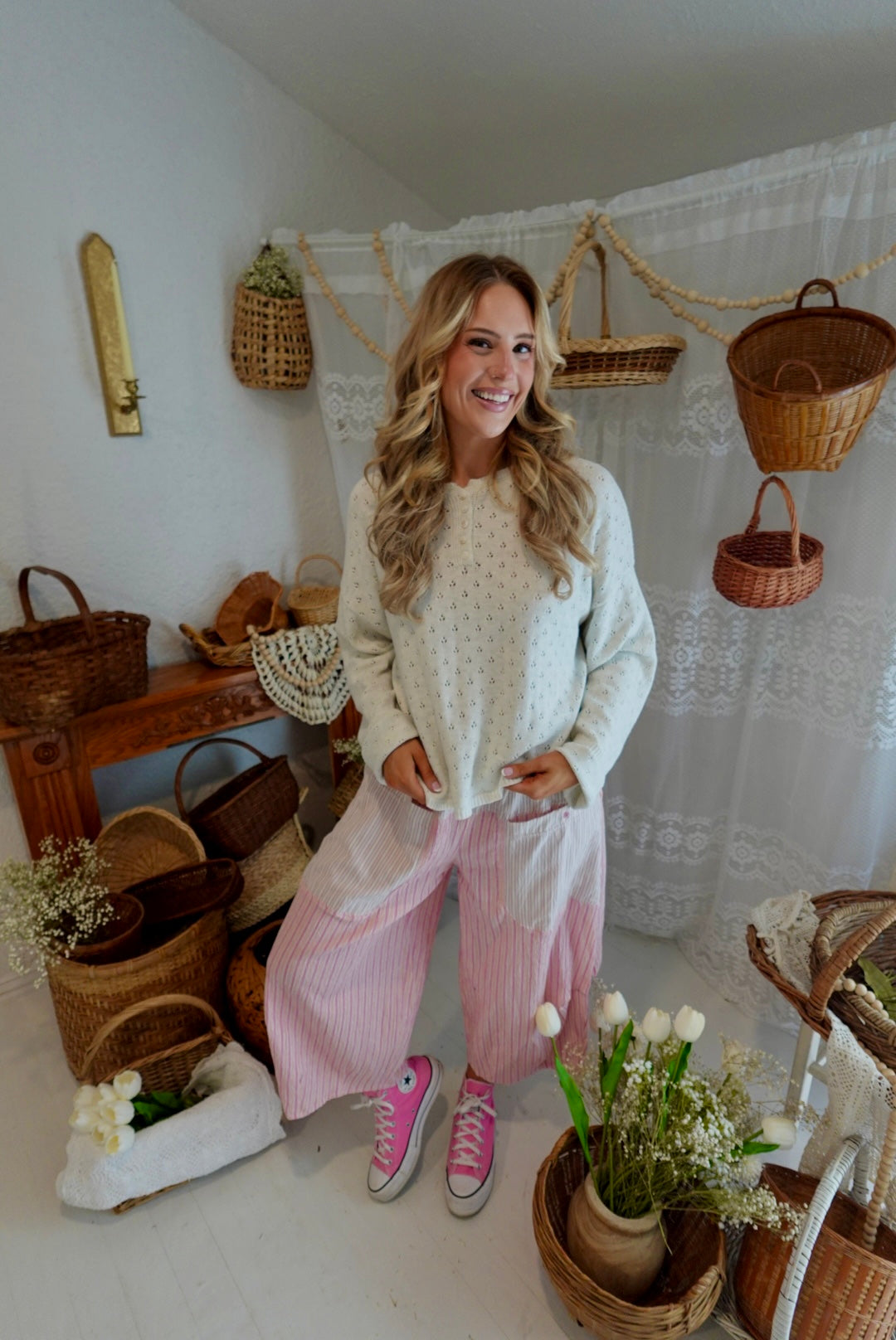 pink pop stripe pant