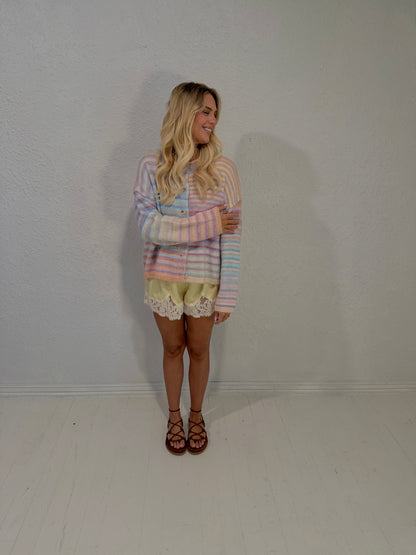 pastel rainbow sherbet cardigan