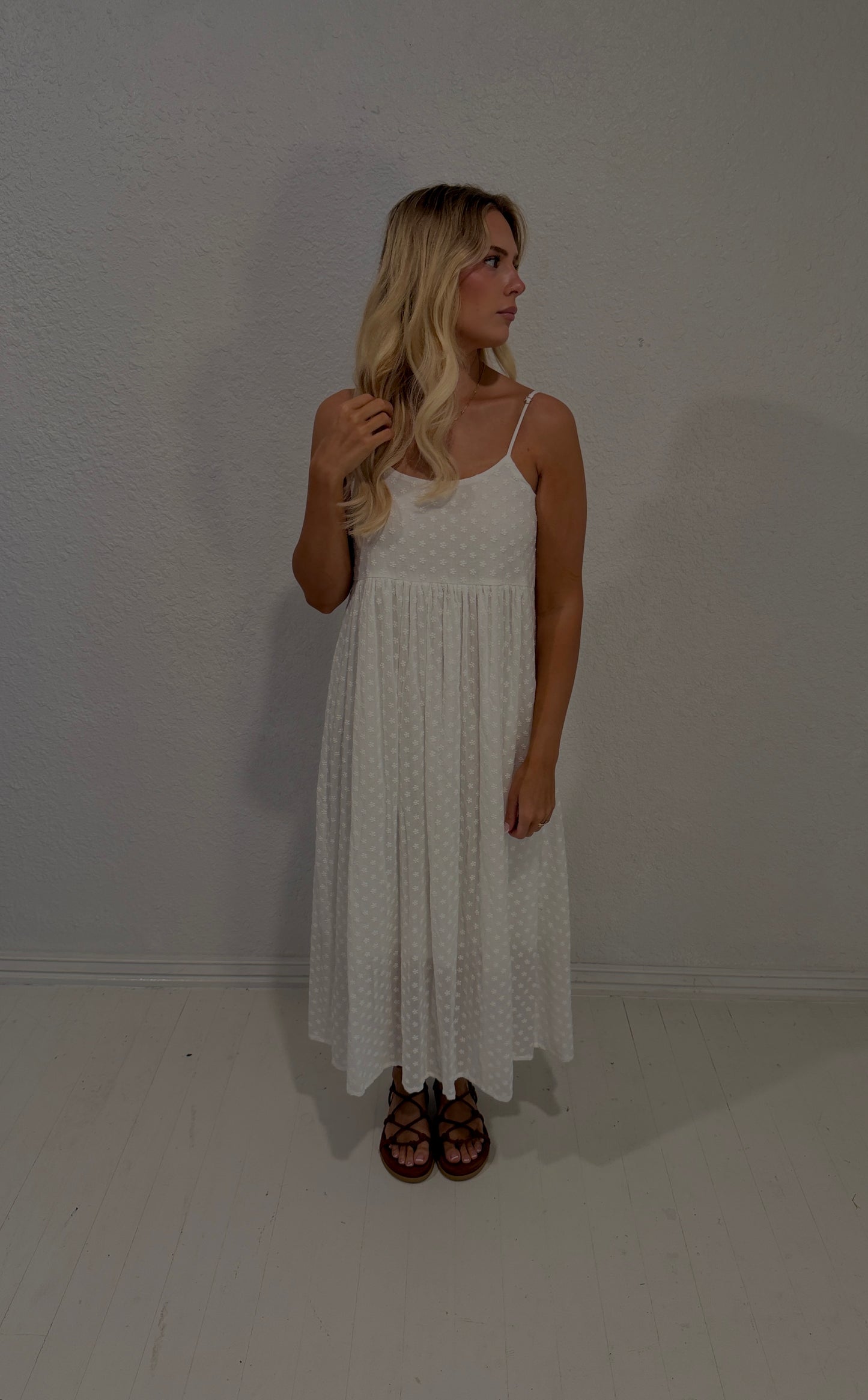 ivory bloom maxi dress