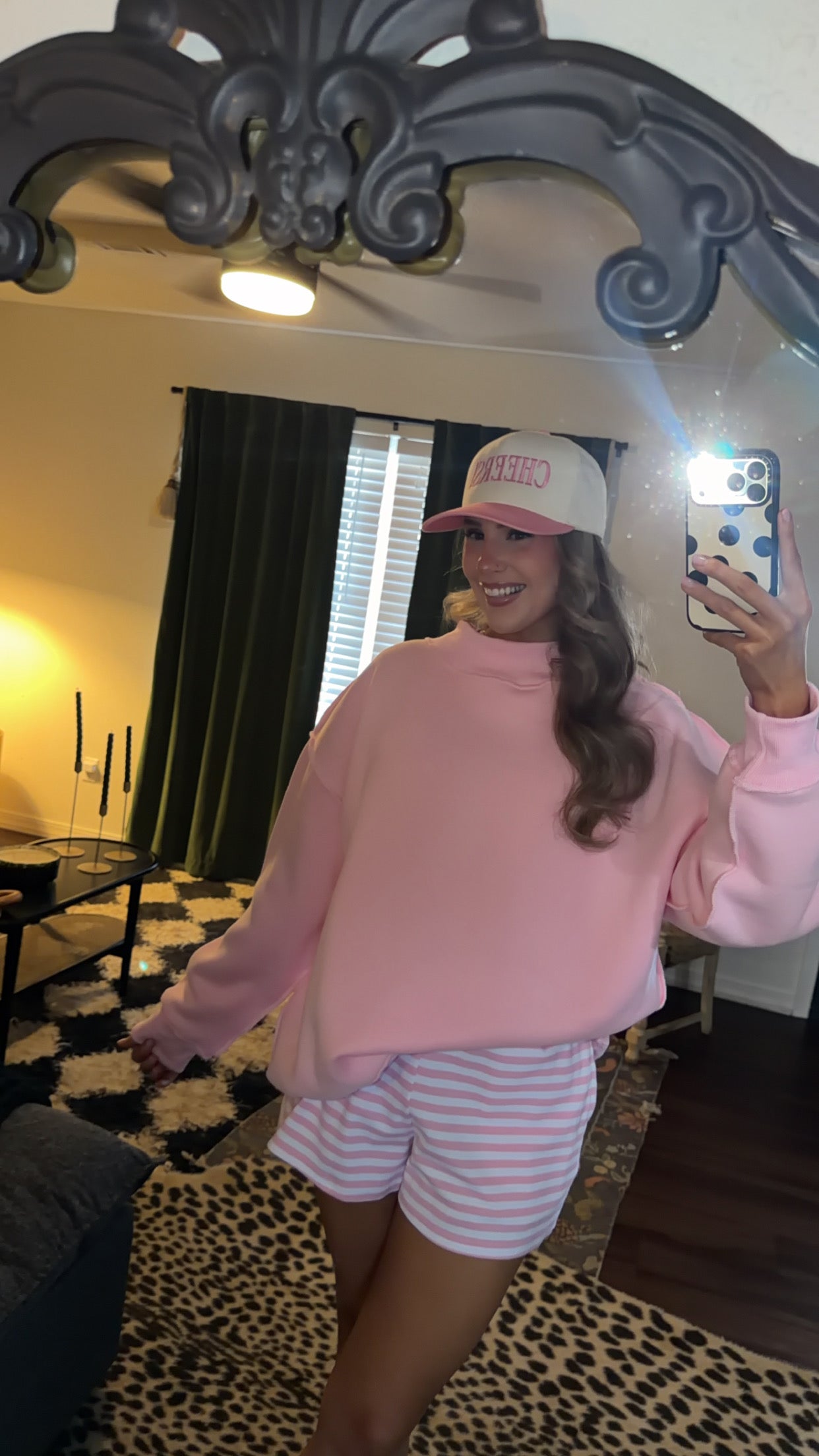 pretty in pink oversized mockneck