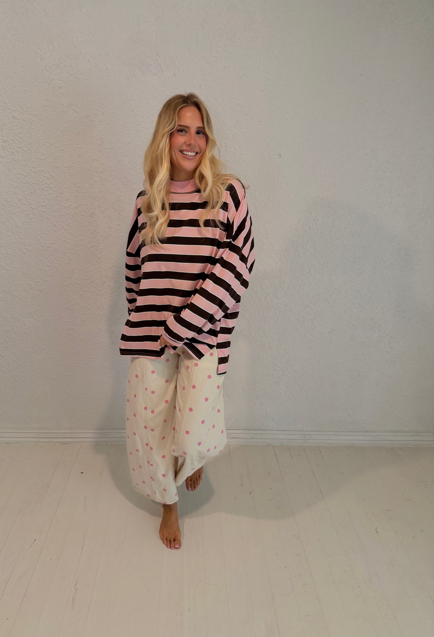 pink dottie barrel jeans