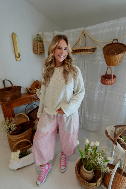 pink pop stripe pant