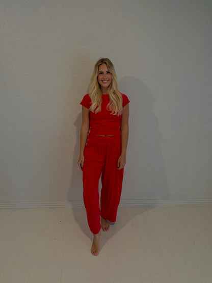 red on-the-go matching set