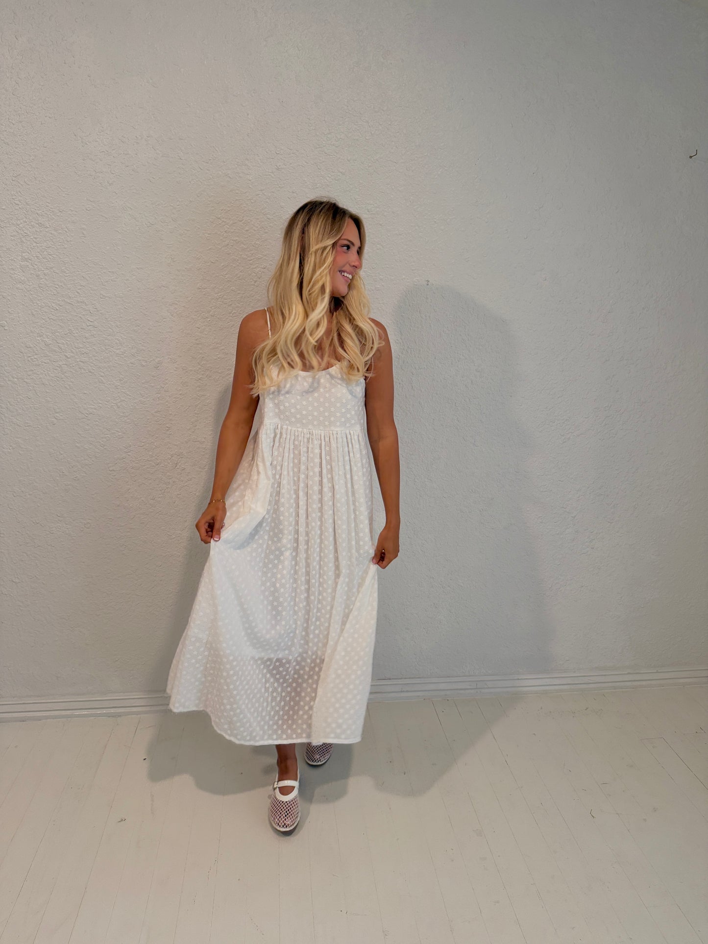 ivory bloom maxi dress