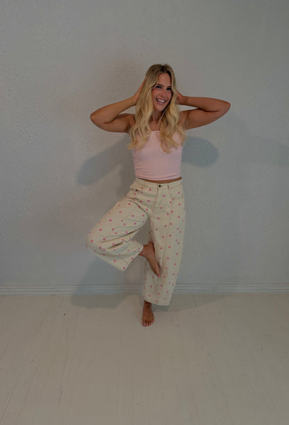 pink dottie barrel jeans