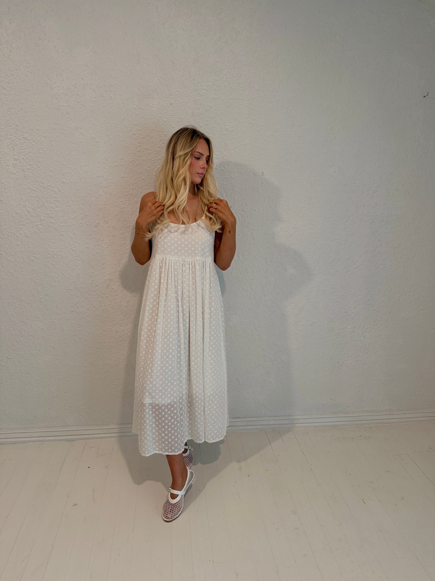 ivory bloom maxi dress