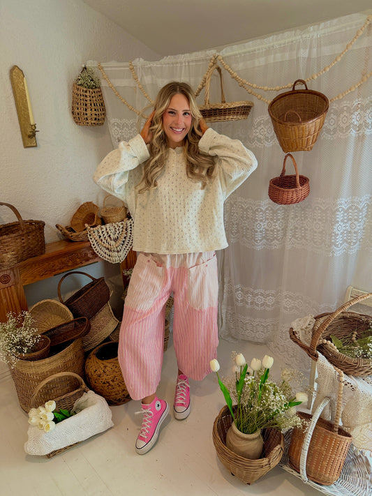 pink pop stripe pant