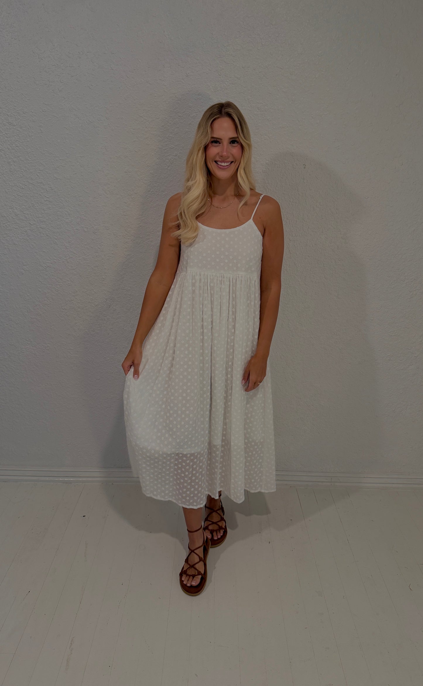 ivory bloom maxi dress