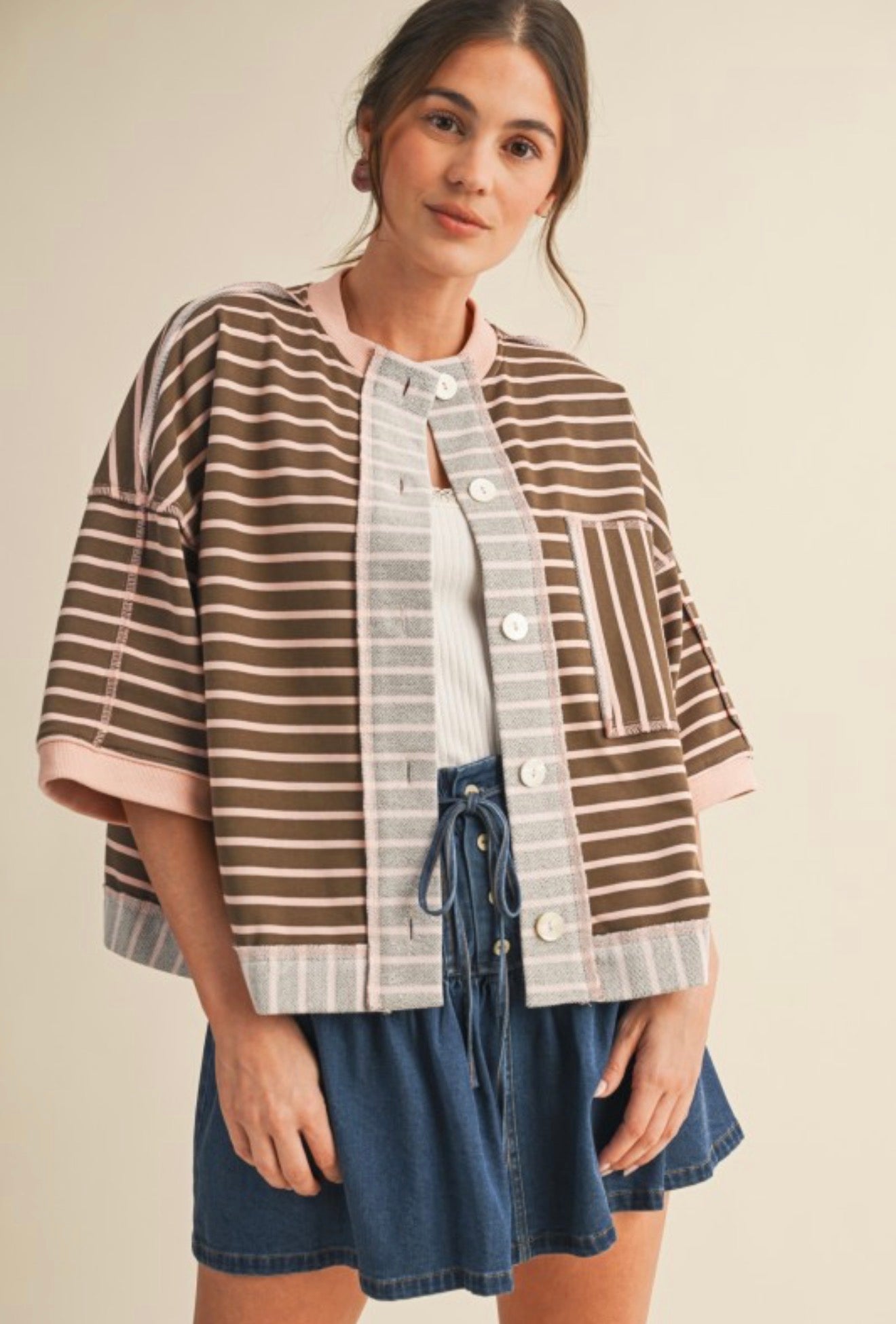 mocha blush oversized cardigan