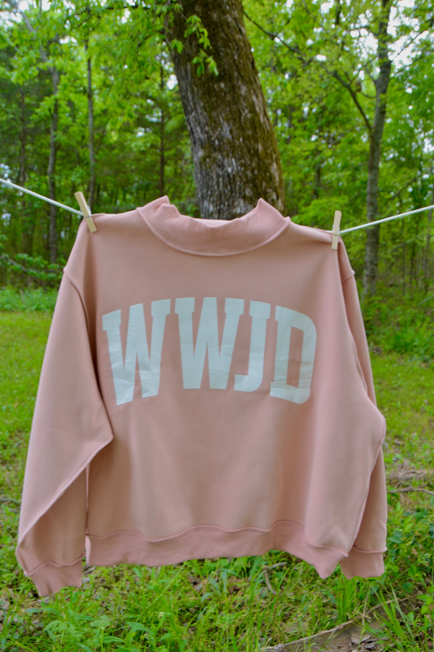 wwjd ballet pink mockneck