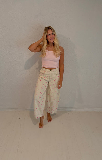 light pink dottie cami tank