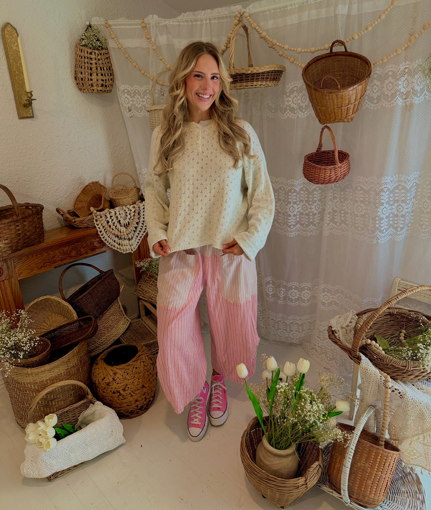 pink pop stripe pant