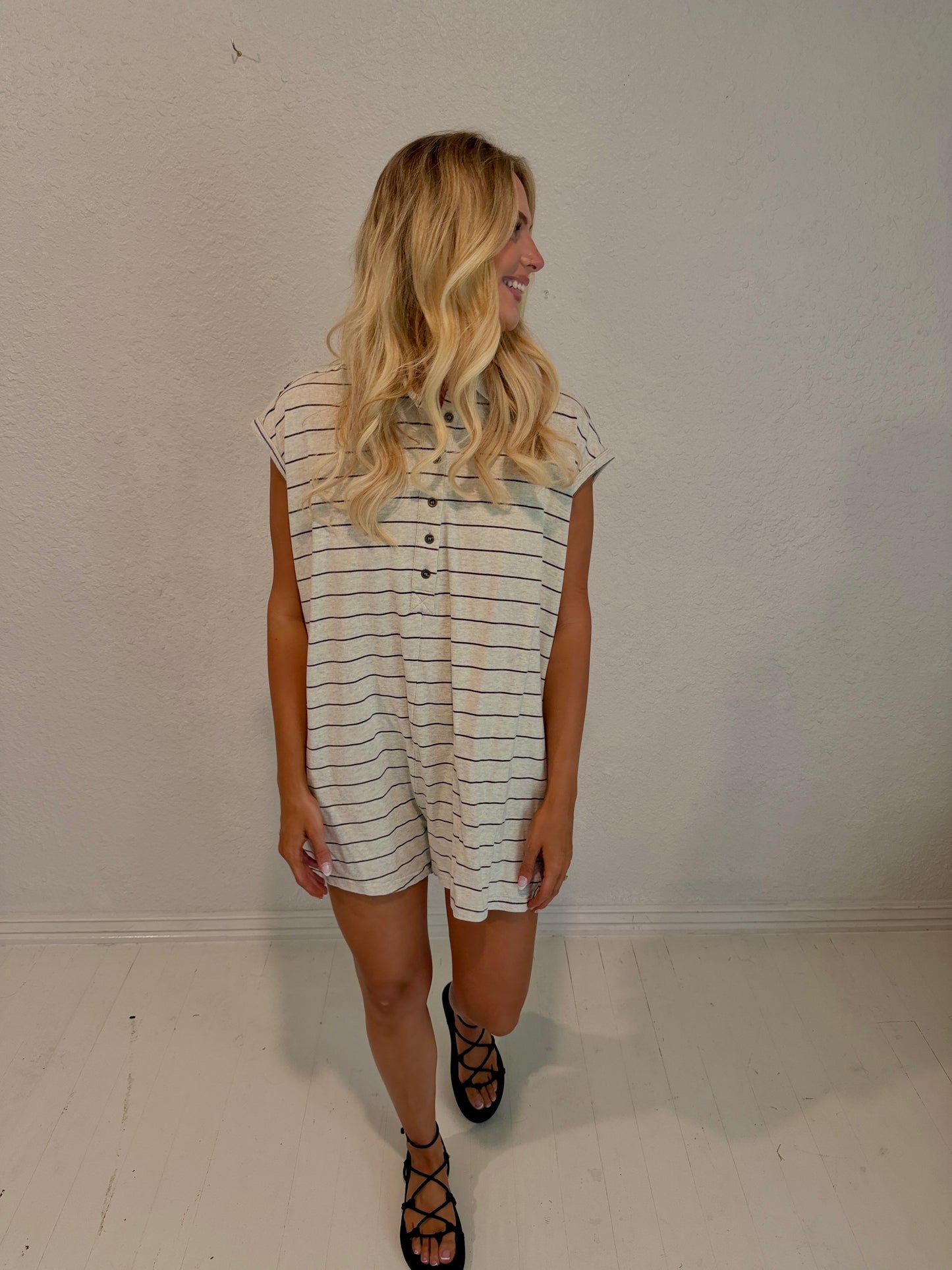 easy days stripe romper