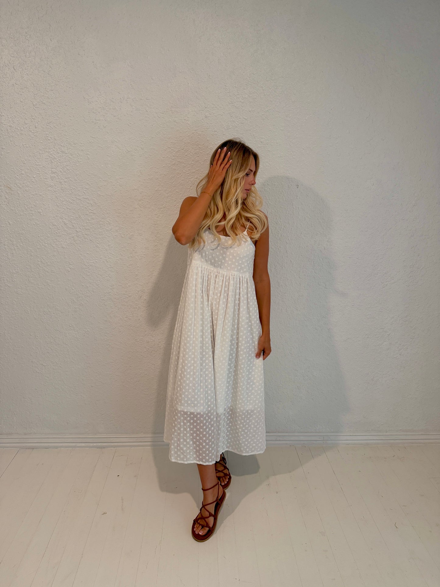 ivory bloom maxi dress