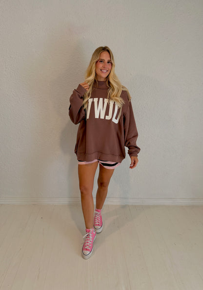 wwjd mockneck sweatshirt