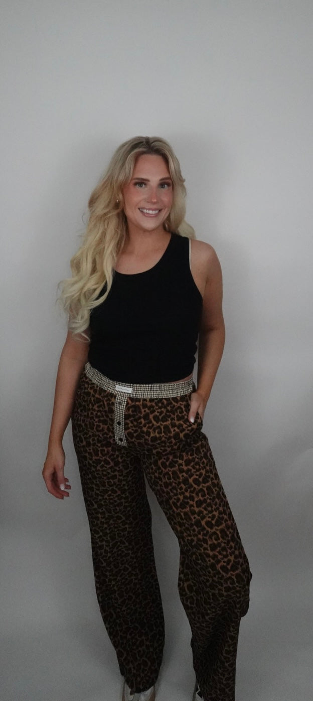 leopard boxer pants
