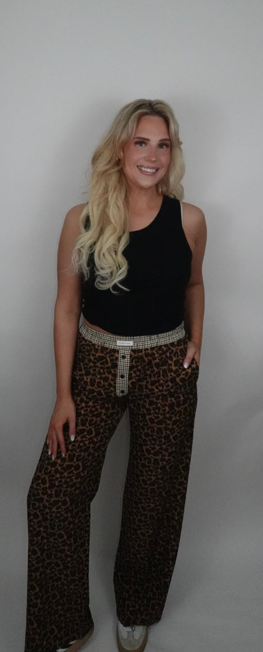leopard boxer pants