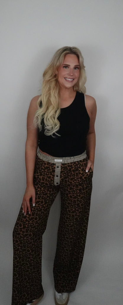 leopard boxer pants