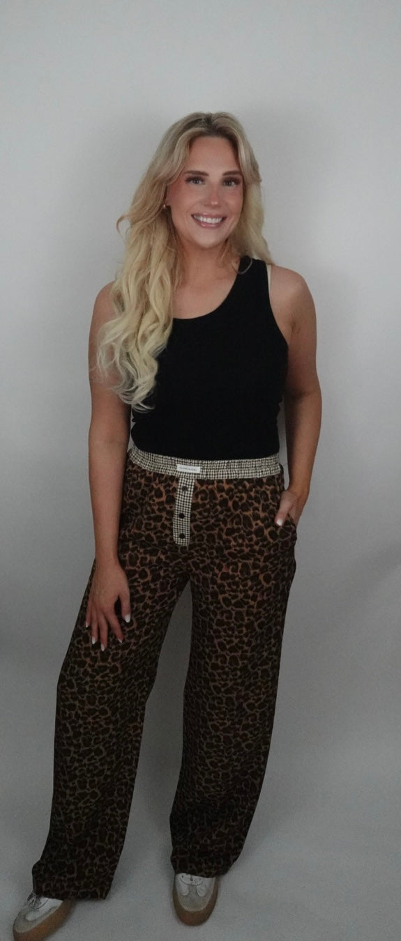 leopard boxer pants
