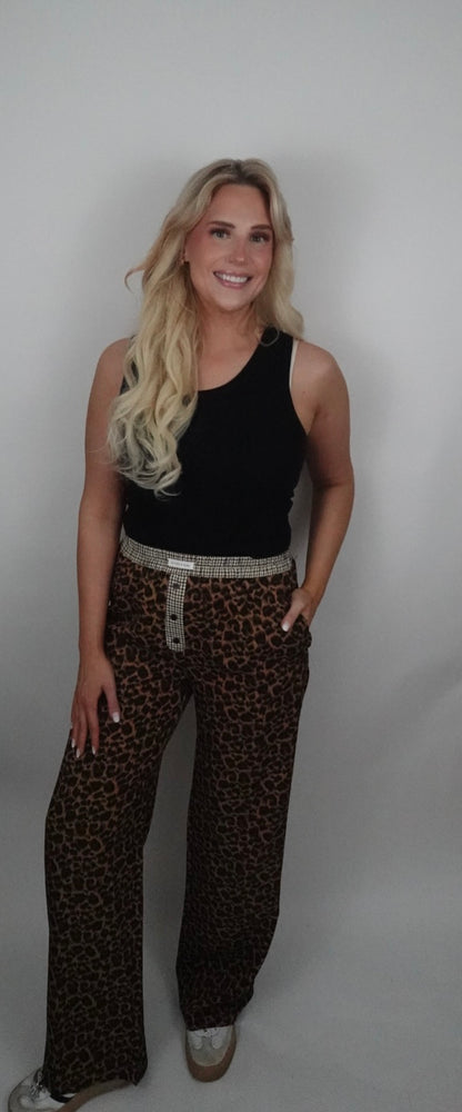 leopard boxer pants
