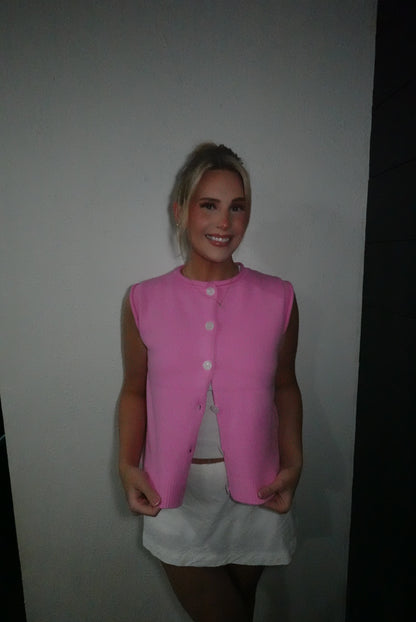 pink punch tank cardigan